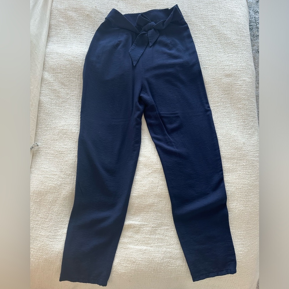 Leith front tie pants (navy)